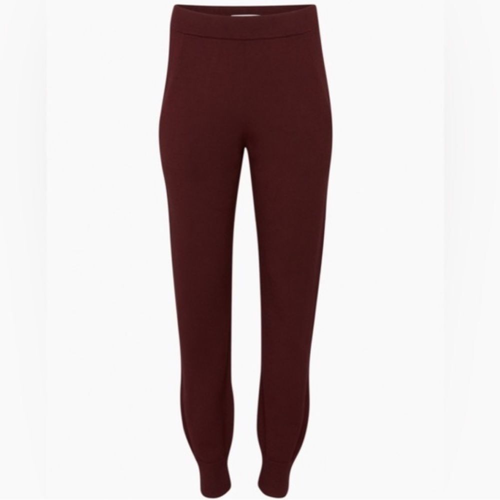 Aritzia Babaton Rodin Burgundy Knit Jogger XL - Picture 2 of 12